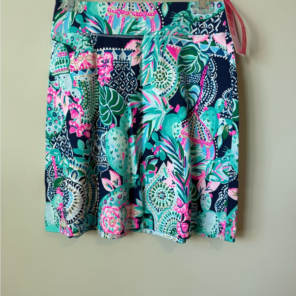 Lilly Pulitzer Brenna Skirt, High Tide Navy Lucky Bamboo Size Xs Nwt